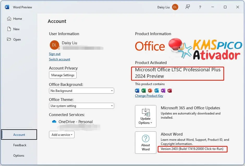 Ativador Office 2024 Installation Method Image